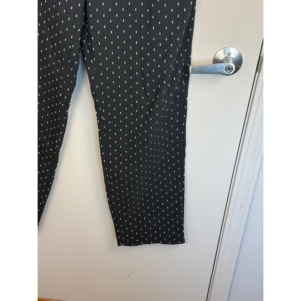 Talbots Trousers Women 16W Black White Dotted Straight Leg Elastic Waist Pants - Picture 6 of 10